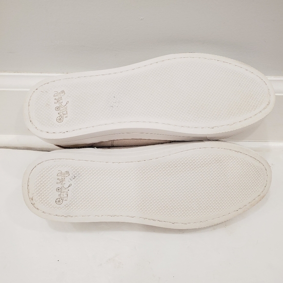 NEW Coach Paddy Beige Suede Leather Chalk-Oatmeal / Saddle Brown Sneakers - Picture 8 of 8